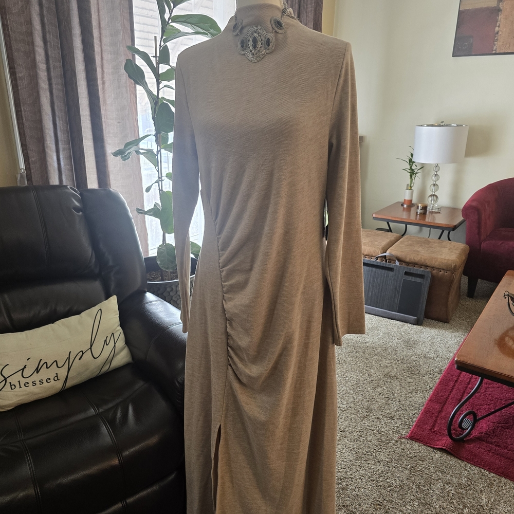 MELLODAY Beige Long Sleeve Dress